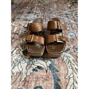 Sam Edelman Womens Slip On Buckle Platform Platform Sandals Size 9 GUC